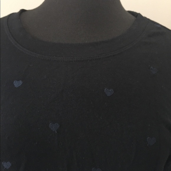 Splendid heart print stretch crew top navy NWT sm - Picture 7 of 11